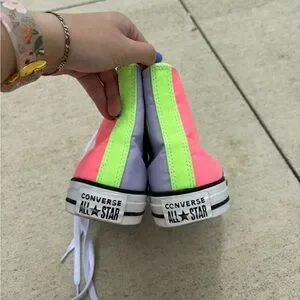 Neon Colorblock High Top Converse Converse Shoes Neon Color